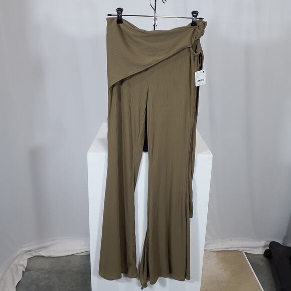 Free People Hot Nights Wrap Flare Pants Size S - Picture 2 of 4